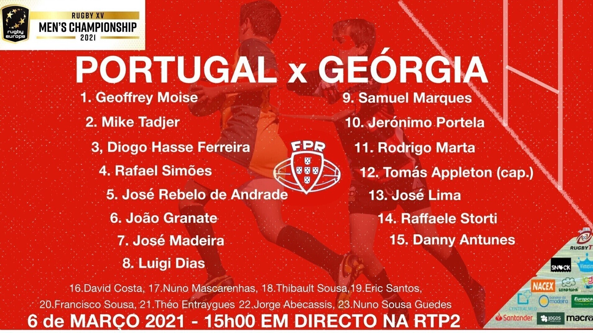 Jogo de rugby entre a geórgia e o conceito de portugal para o torneio de  rugby