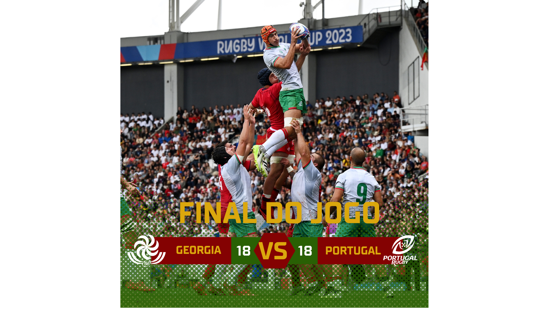 Portugal empata frente à Geórgia no segundo encontro do Mundial de Rugby